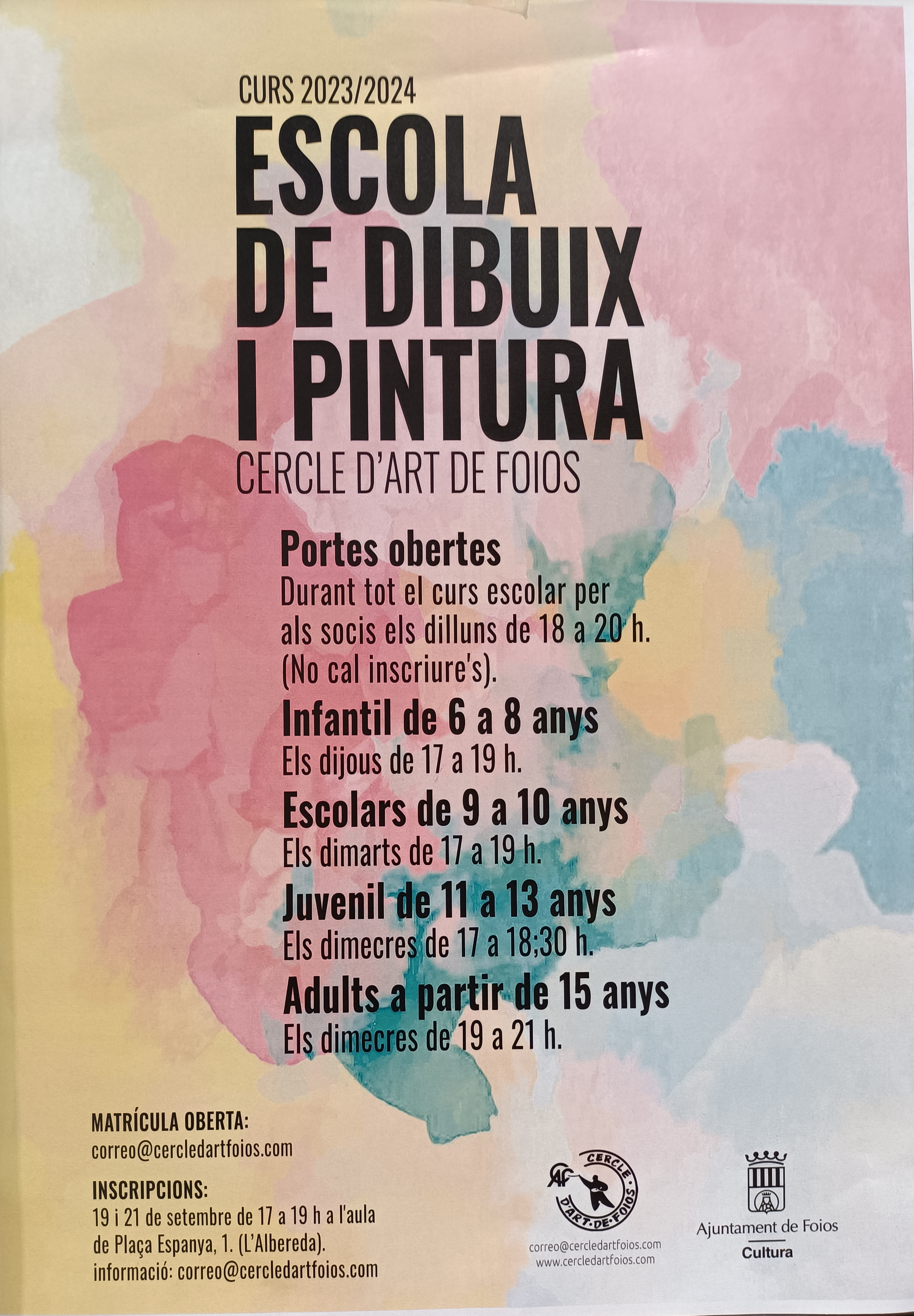 Cartel del evento ESCUELA DE DIBUJO Y PINTURA