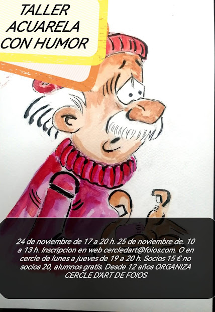 Cartel del evento Taller de acuarela con humor