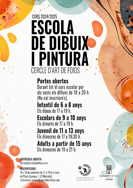 Cartel del evento Talleres  de Dibujo y Pintura - Curso 2024/25