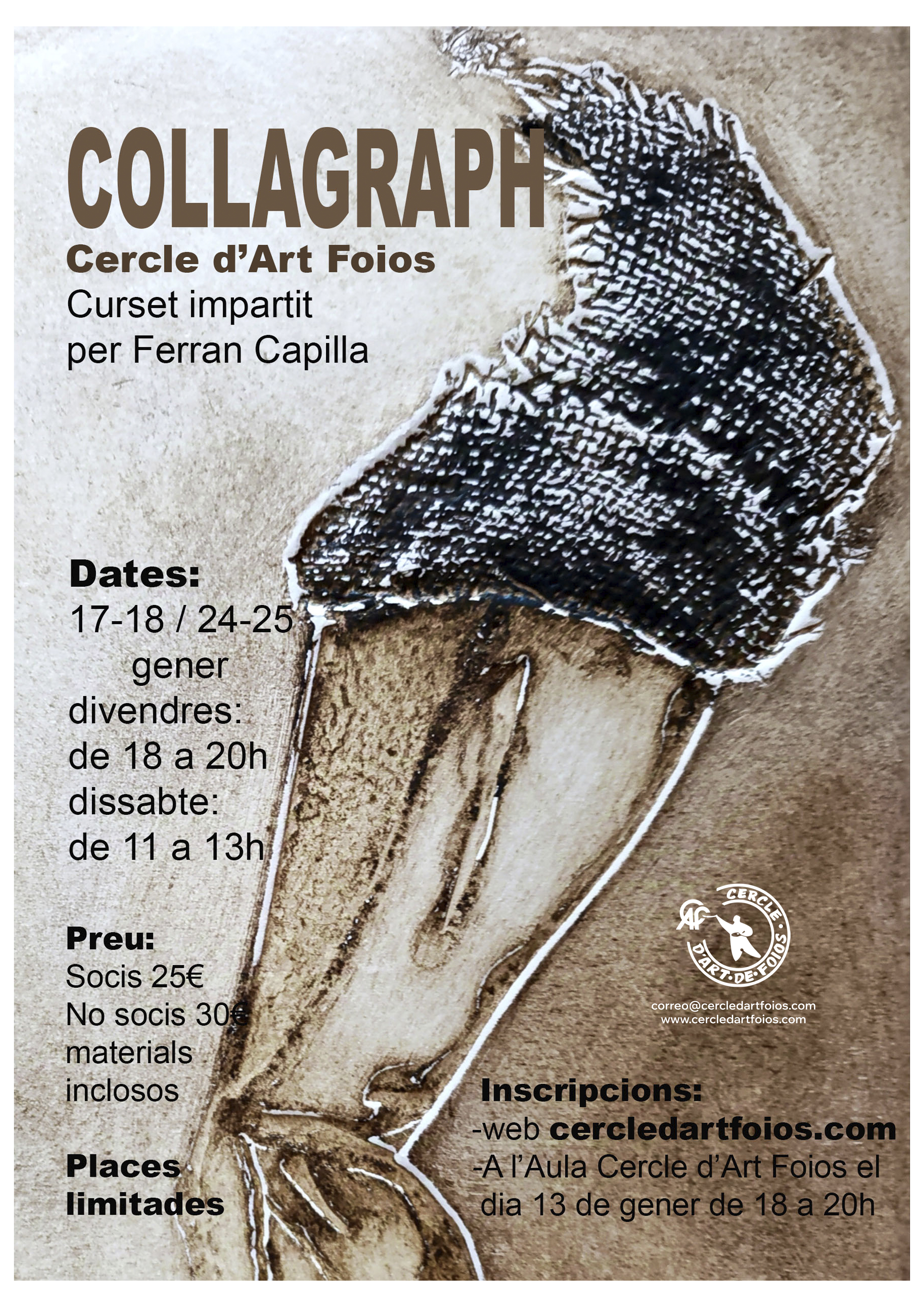 Cartel del evento Taller de  Collagraph