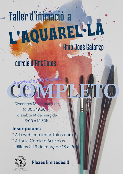 Cartel del evento Taller de Iniciación a la Acuarela